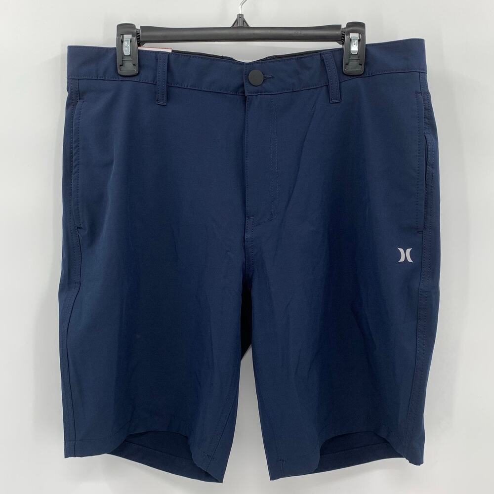 Hurley All Day Hybrid Shorts Mens size 34 Navy Stretch Reflective Quick Dry